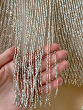 Ezüstszínű üveggyöngy bojtok - 20 cm hosszú